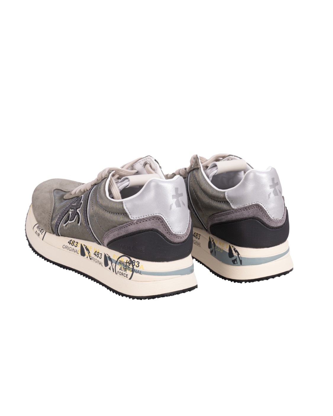 shop PREMIATA  Scarpa: Premiata Sneakers "Conny 6978".
Mix di materiali tecnici e pellami. 
Modello con punta tonda.
Chiusura con lacci.
Logo sulla linguetta.
Caviglia imbottita.
Topponcino arricchito da una particolare stampa ripresa anche sulla linguetta.
Soletta in gomma.
Altezza Suola 4 cm.
Fusbet Interno 27 cm.
Composizione: SOLE: 85% EVA 15% PHYLON (PLASTIC MATERIAL) UPPER: 40% CALF LEATHER 30% PL 10% PA 10% PU 10% PC LINING: 100% GOAT LEATHER.
Made in Vietnam.. CONNY 6978-V number 2784613